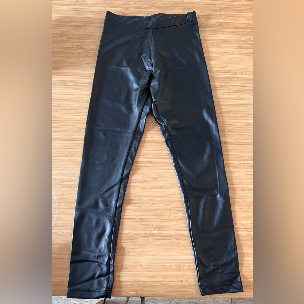 Zara girl vegan leather leggings size 8